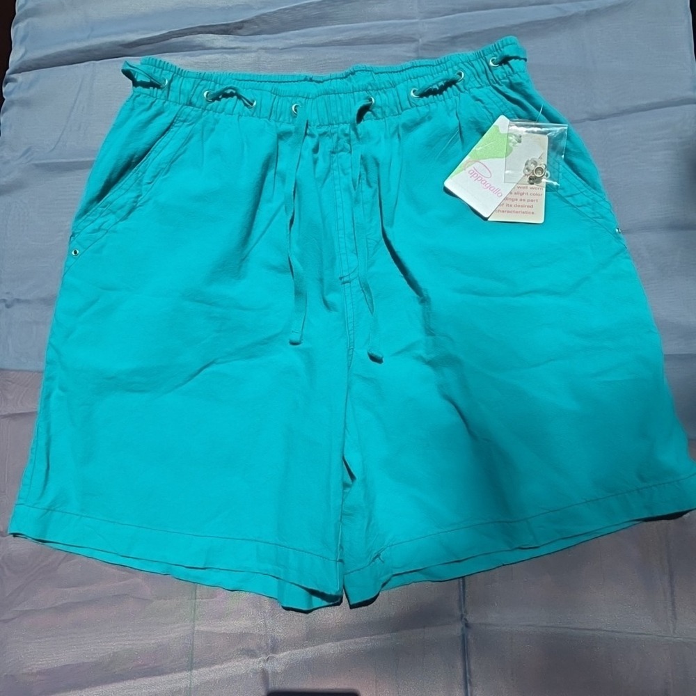 Jade Drawstring Shorts Women's L Beach‎ Walking Comfy Summer Sun 100% Cotton NWT